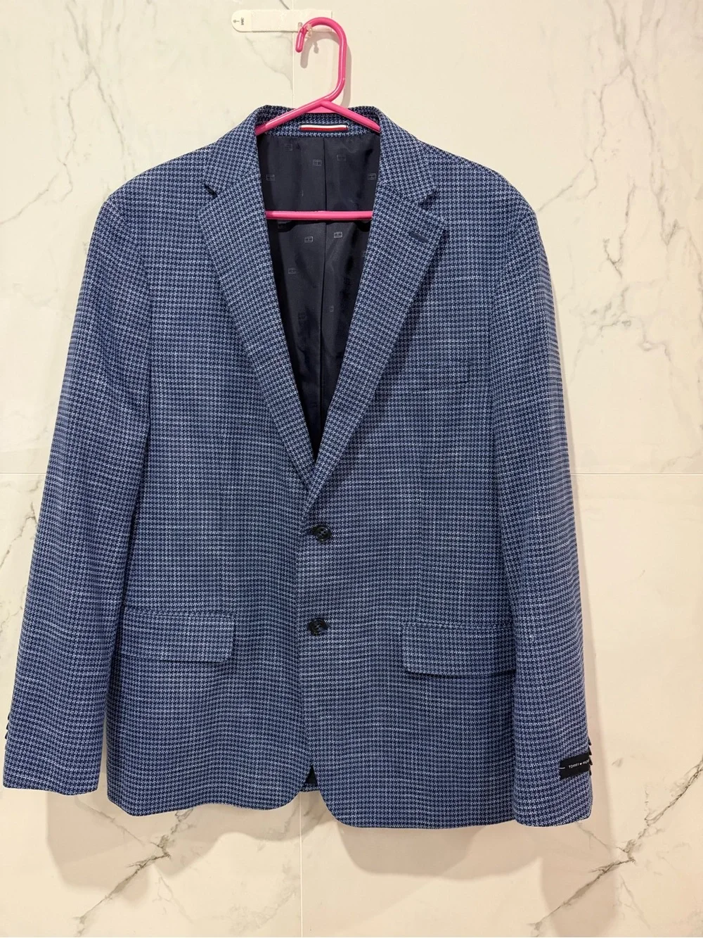 Tommy Hilfiger Blue Houndstooth Sport Coat 44R